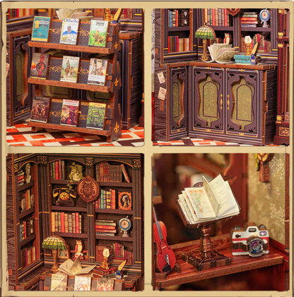 Buchdeko mit Eulenmotiv